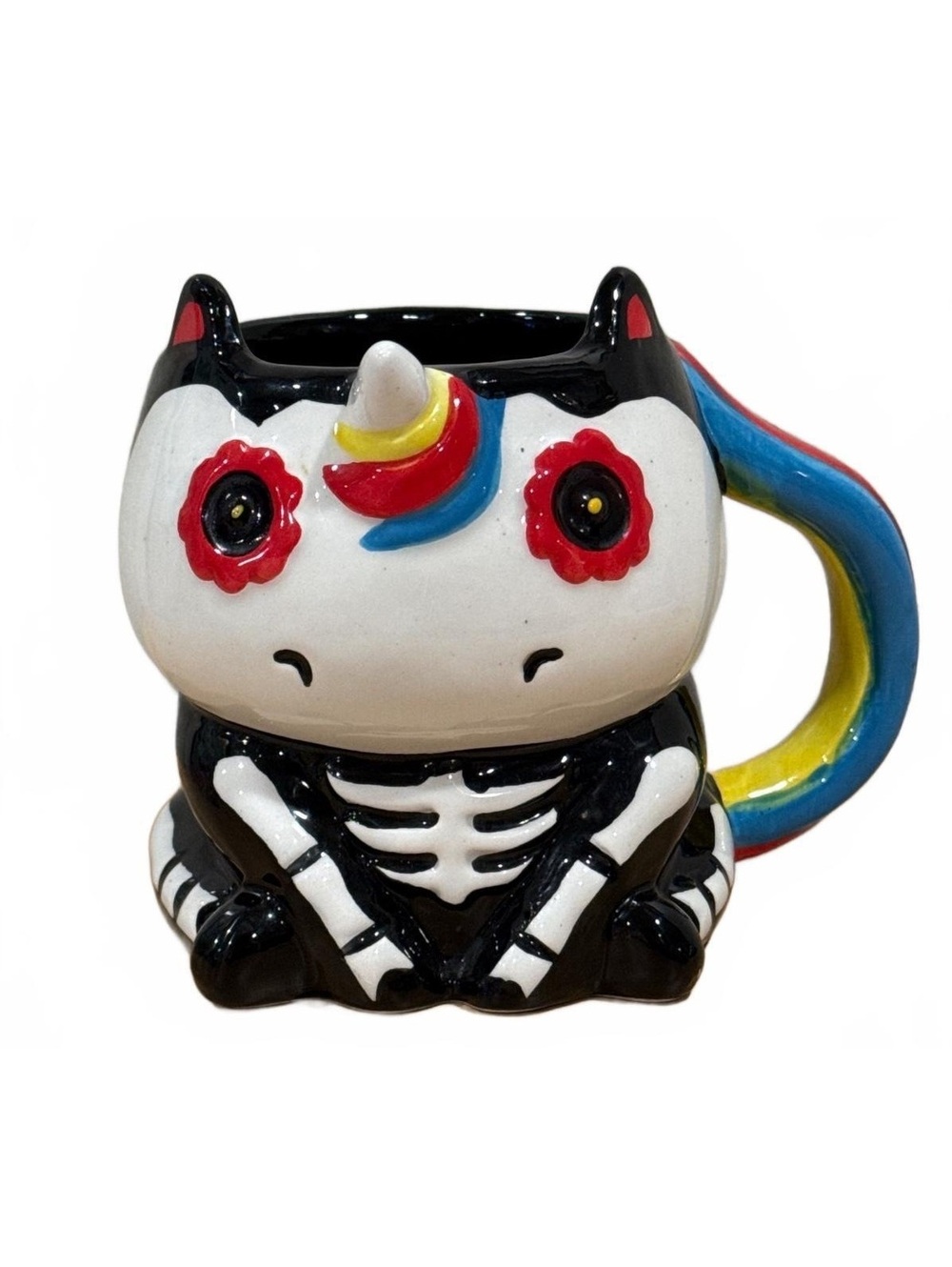 3D Skeleton Unicorn Ceramic Mug - Day of the Dead / Halloween Edition 🦄💀